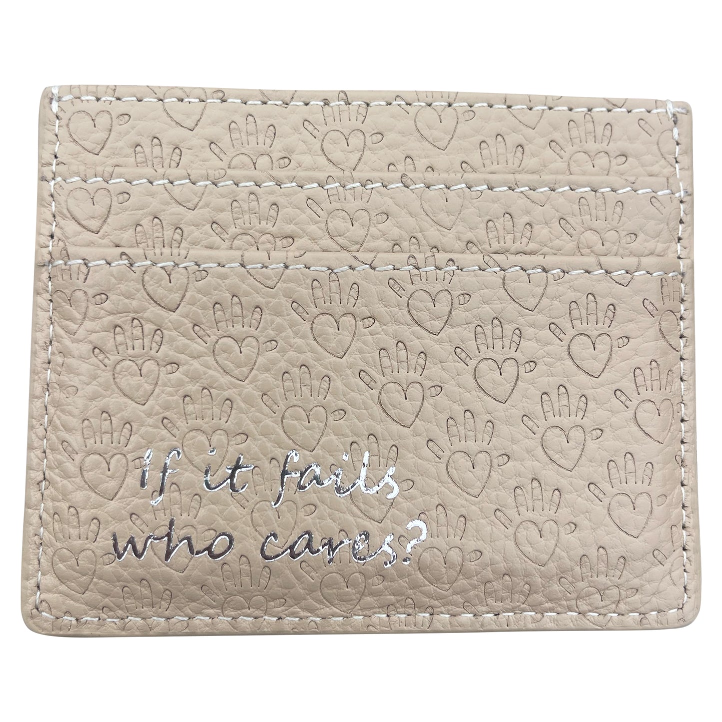 Taupe Logo Card Holder