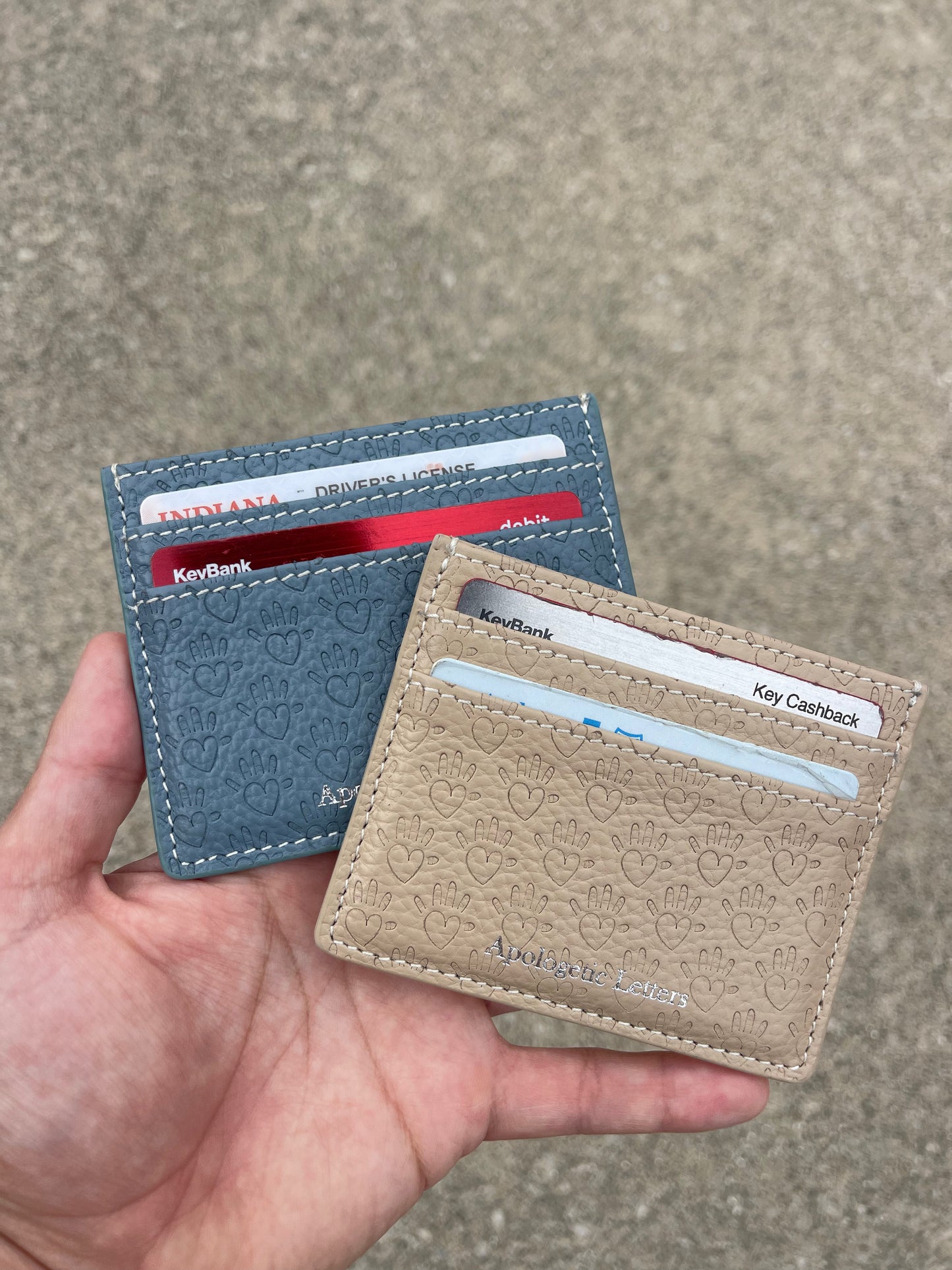 Taupe Logo Card Holder